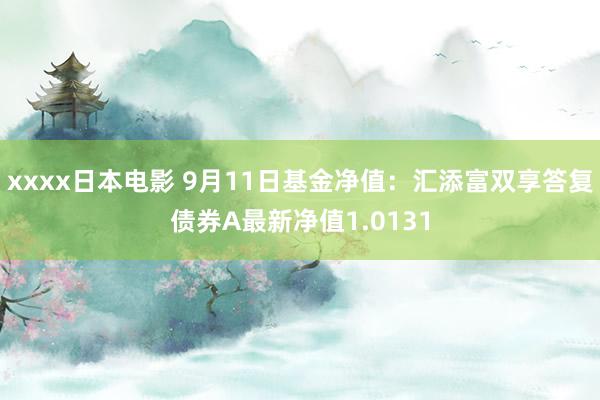 xxxx日本电影 9月11日基金净值：汇添富双享答复债券A最新净值1.0131