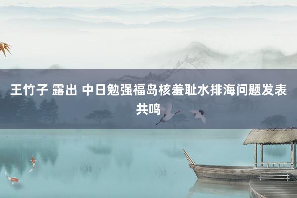 王竹子 露出 中日勉强福岛核羞耻水排海问题发表共鸣