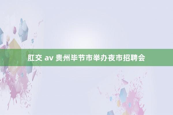 肛交 av 贵州毕节市举办夜市招聘会