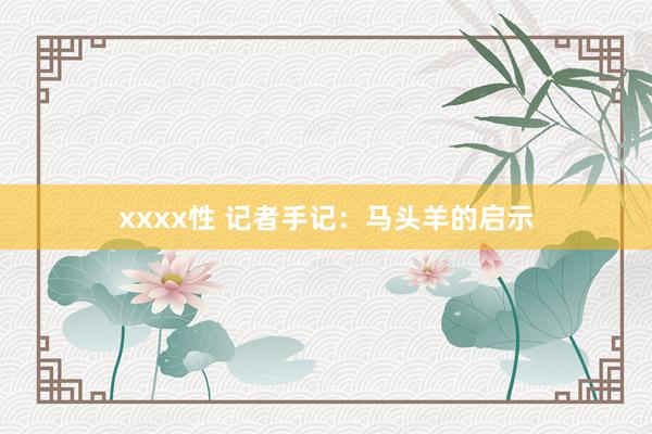 xxxx性 记者手记：马头羊的启示