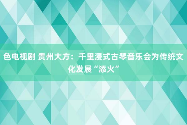 色电视剧 贵州大方：千里浸式古琴音乐会为传统文化发展“添火”