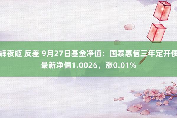 辉夜姬 反差 9月27日基金净值：国泰惠信三年定开债最新净值1.0026，涨0.01%