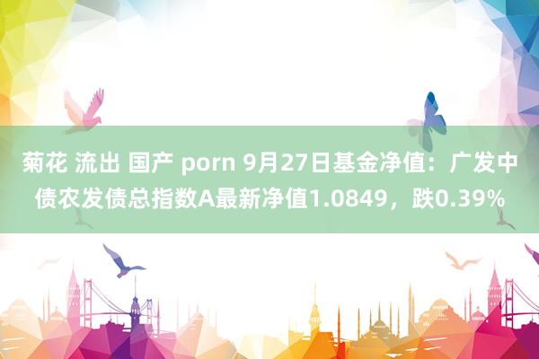 菊花 流出 国产 porn 9月27日基金净值：广发中债农发债总指数A最新净值1.0849，跌0.39%