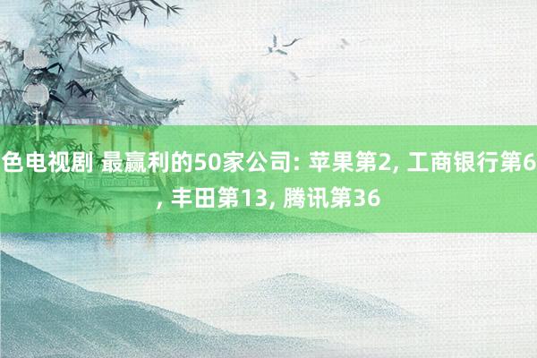 色电视剧 最赢利的50家公司: 苹果第2， 工商银行第6， 丰田第13， 腾讯第36