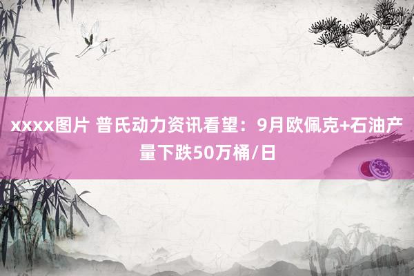 xxxx图片 普氏动力资讯看望：9月欧佩克+石油产量下跌50万桶/日