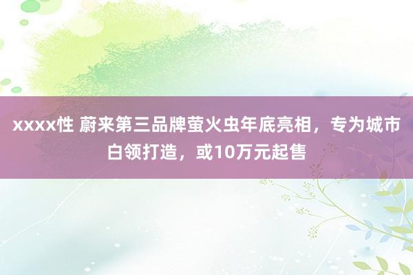 xxxx性 蔚来第三品牌萤火虫年底亮相，专为城市白领打造，或10万元起售