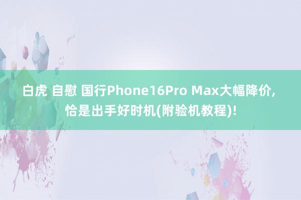 白虎 自慰 国行Phone16Pro Max大幅降价， 恰是出手好时机(附验机教程)!