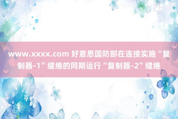 www.xxxx.com 好意思国防部在连接实施“复制器-1”缱绻的同期运行“复制器-2”缱绻