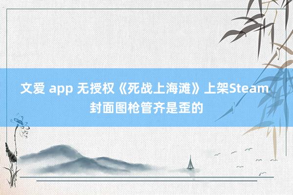 文爱 app 无授权《死战上海滩》上架Steam 封面图枪管齐是歪的