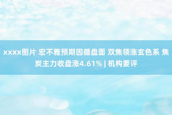 xxxx图片 宏不雅预期因循盘面 双焦领涨玄色系 焦炭主力收盘涨4.61% | 机构要评