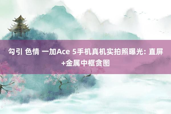 勾引 色情 一加Ace 5手机真机实拍照曝光: 直屏+金属中框贪图