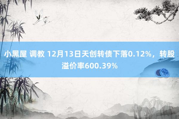 小黑屋 调教 12月13日天创转债下落0.12%，转股溢价率600.39%