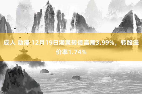 成人 动漫 12月19日湘泵转债高潮3.99%，转股溢价率1.74%