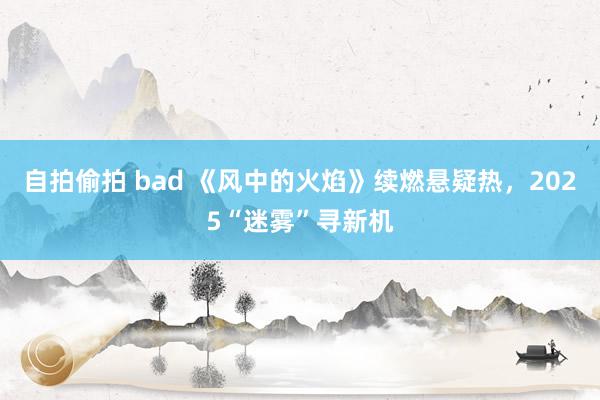 自拍偷拍 bad 《风中的火焰》续燃悬疑热，2025“迷雾”寻新机