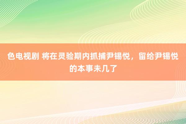 色电视剧 将在灵验期内抓捕尹锡悦，留给尹锡悦的本事未几了