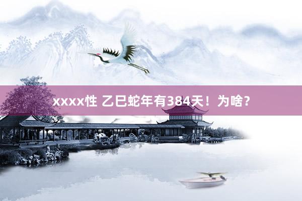 xxxx性 乙巳蛇年有384天！为啥？