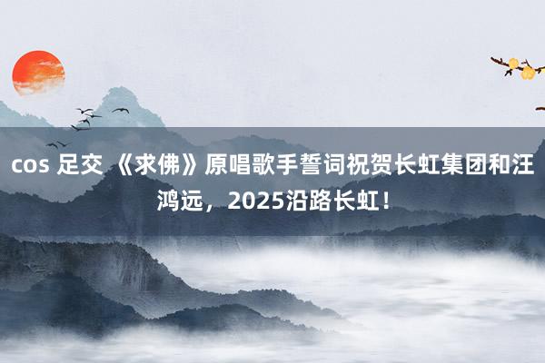 cos 足交 《求佛》原唱歌手誓词祝贺长虹集团和汪鸿远，2025沿路长虹！