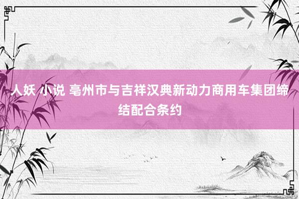 人妖 小说 亳州市与吉祥汉典新动力商用车集团缔结配合条约