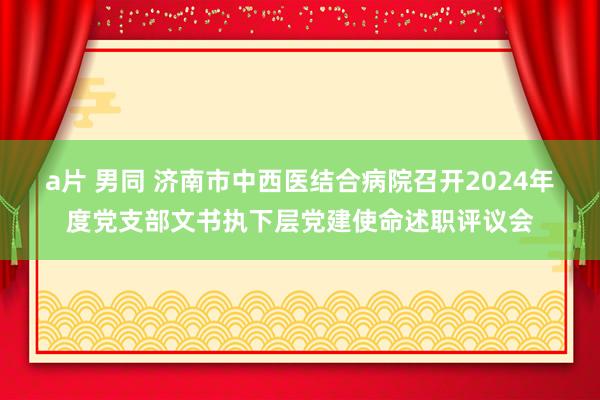 a片 男同 济南市中西医结合病院召开2024年度党支部文书执下层党建使命述职评议会