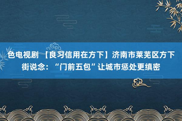 色电视剧 【良习信用在方下】济南市莱芜区方下街说念：“门前五包”让城市惩处更缜密